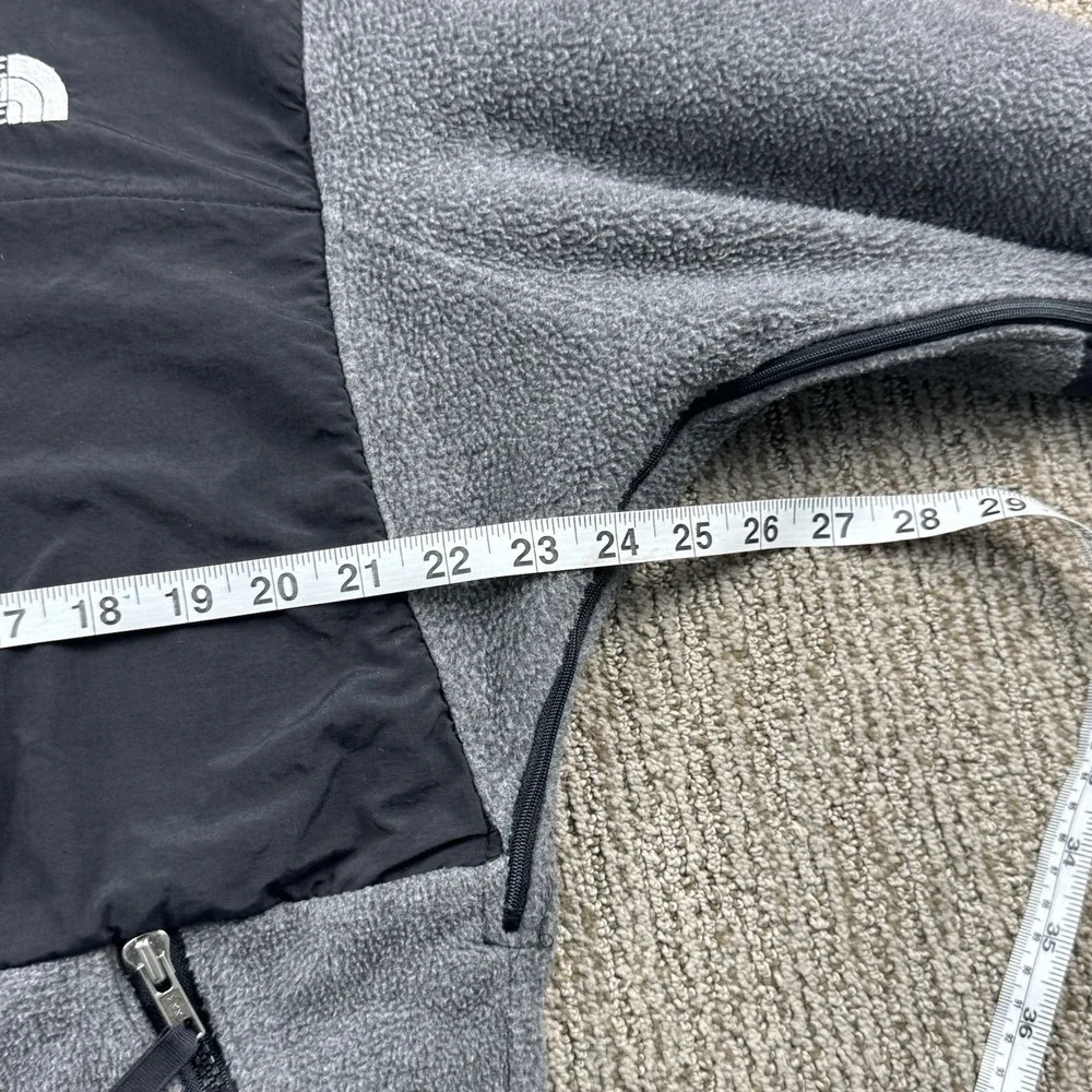 VTG The North Face Mens M Denali Jacket Full Zip Fleece Grey Black 2000s Y2K